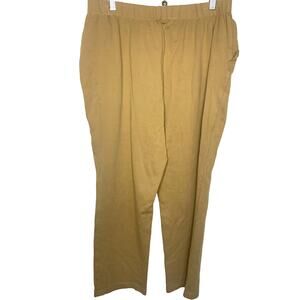 Lands' End Sport Yoga Knit Pants Large Womens Tan Jogger Pull On Athleisure HR
